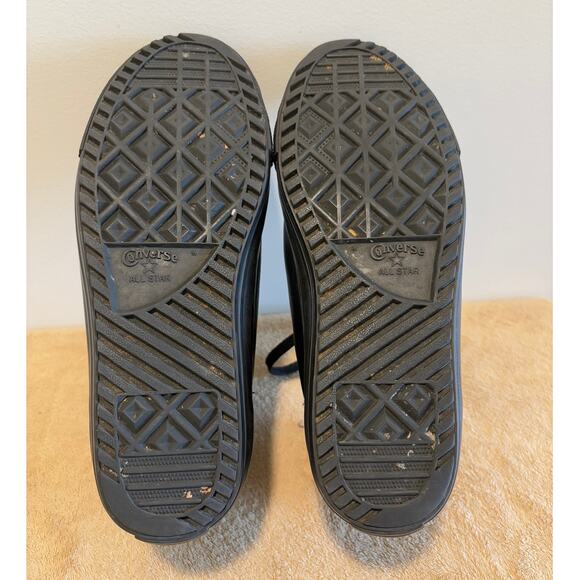 Converse All Star Size 6 Junior Black Leather High Top Shoes - Picture 7 of 7